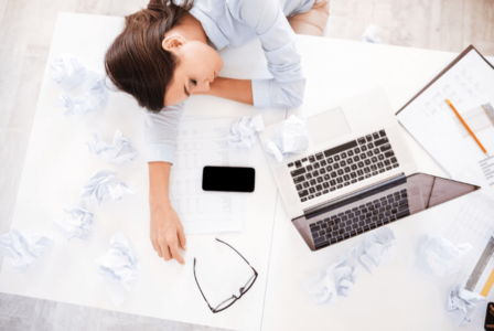 girl sleeping on table