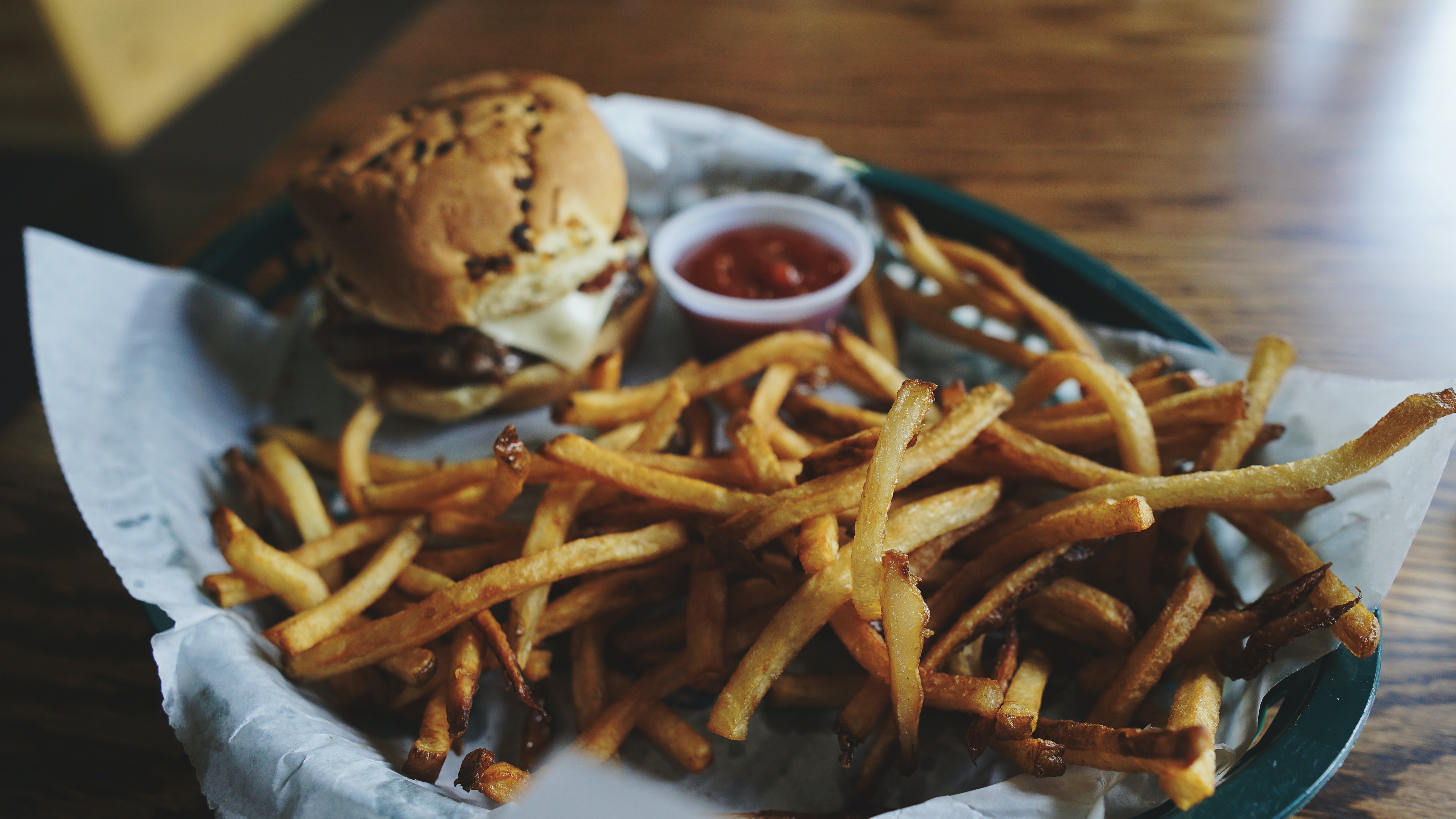 raise your quality of life plate of fries and small burger