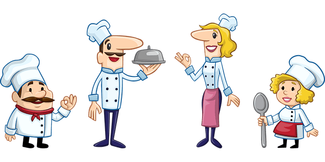 cartoons of male and female chefs how to become a chef